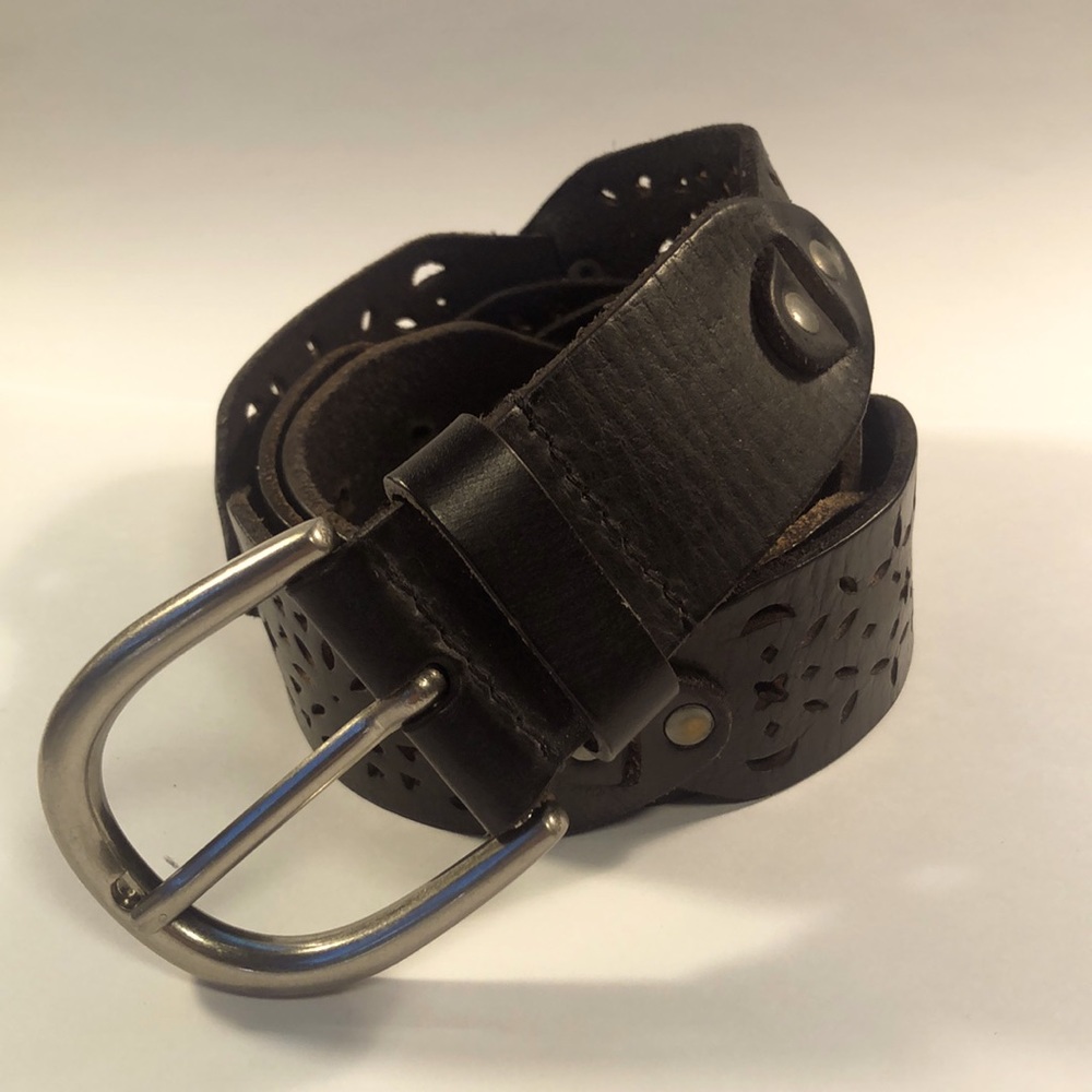 Genuine leather belt - brown/black